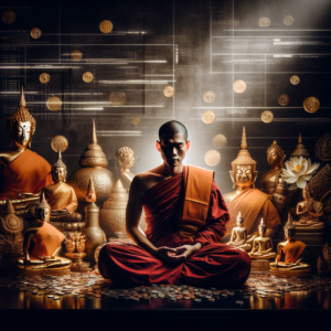 a monk sits in profound gratitude for his existence